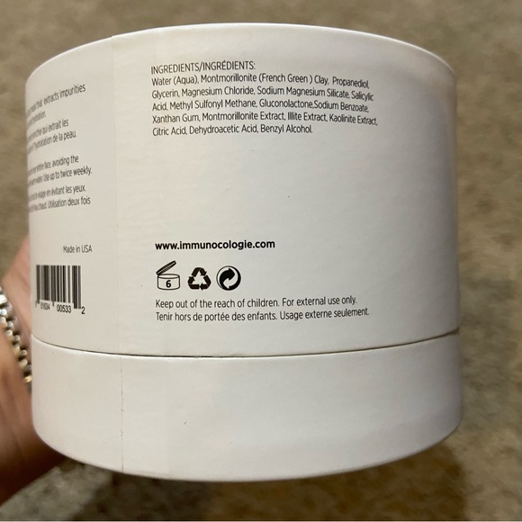 IMMUNOCOLOGIE Oligo Science Vital Clay 3.4oz Mineral Mask Hydration Restorative - Picture 3 of 6